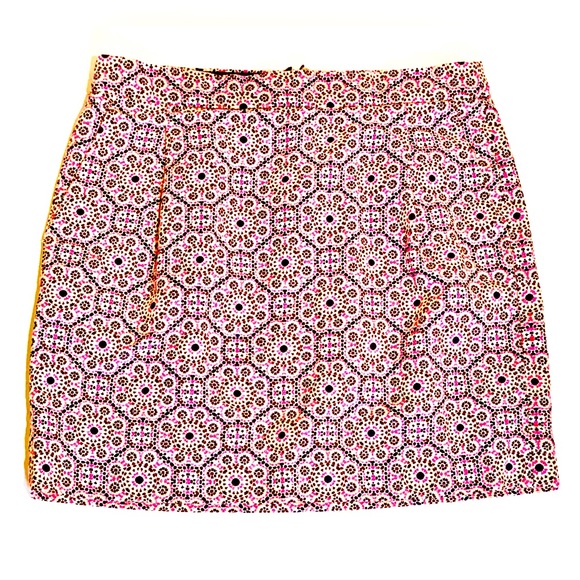 J. Crew Dresses & Skirts - J. Crew Skirt Multicolor Pink Geometric Lined Pockets A-Line Mini Size 6